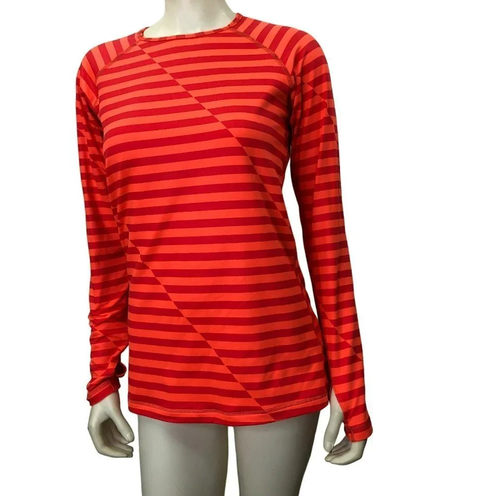 NIKE‎ PRO FITTED DRI FIT FITTED LONG SLEEVE STRIPED TOP  LG